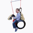 Pony Pal Tire Swing with boy rider